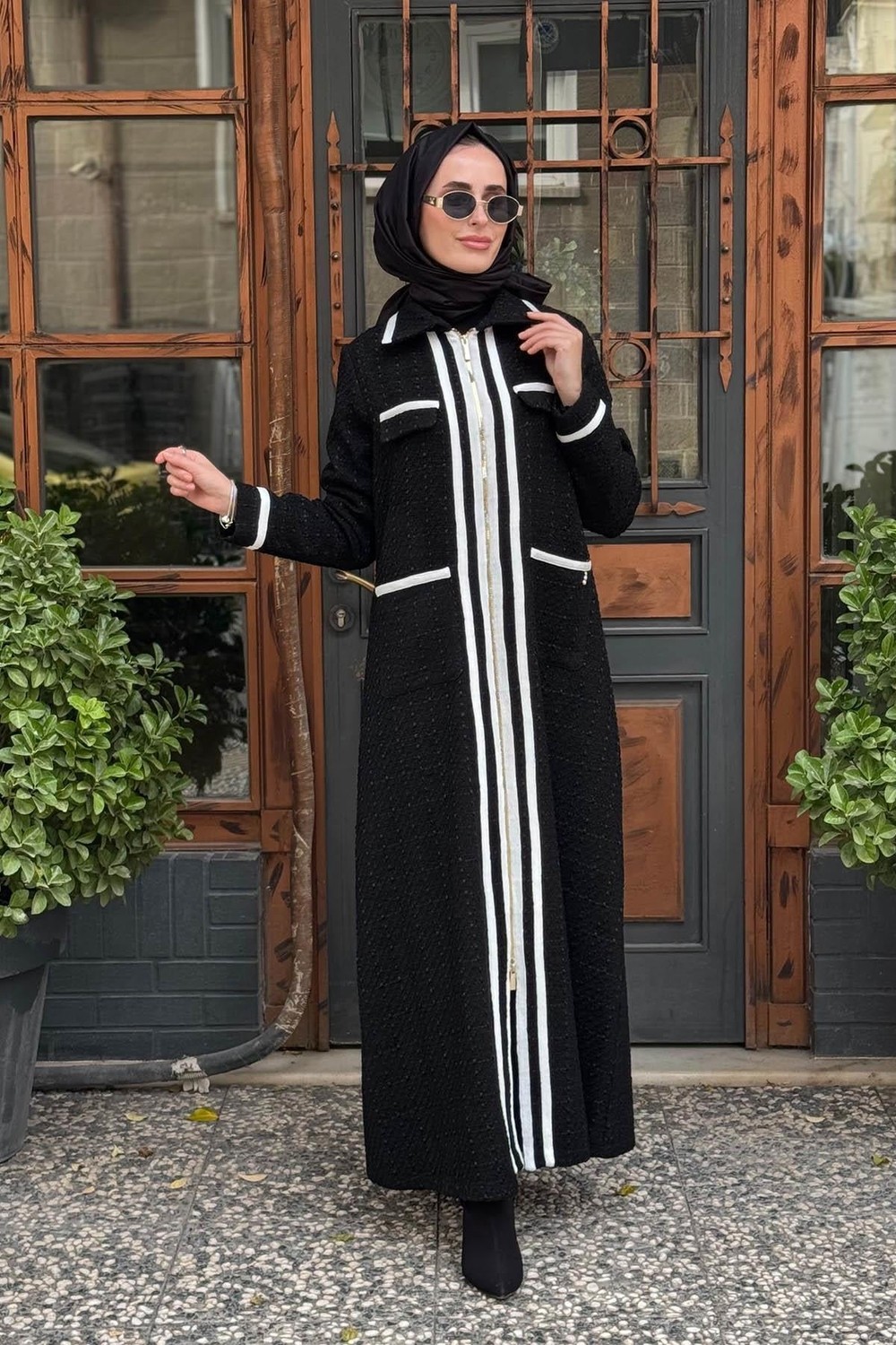 Miss Dalida Kap T26K-8009 Siyah - Ekru