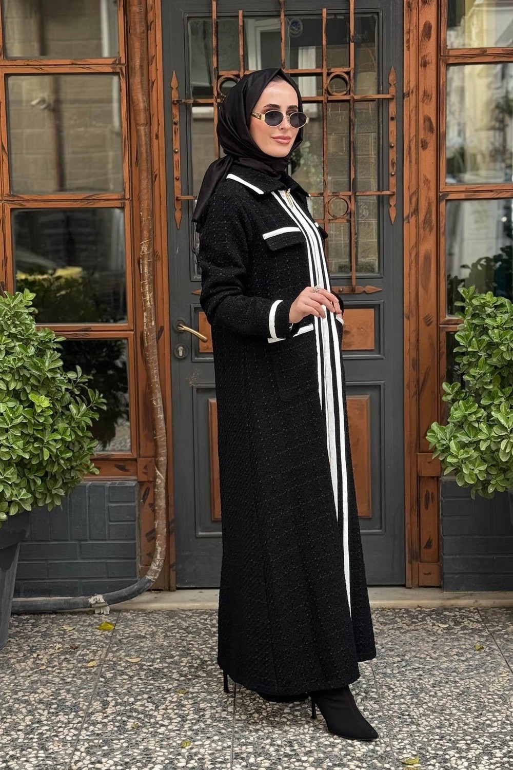 Miss Dalida Kap T26K-8009 Siyah - Ekru görsel 2