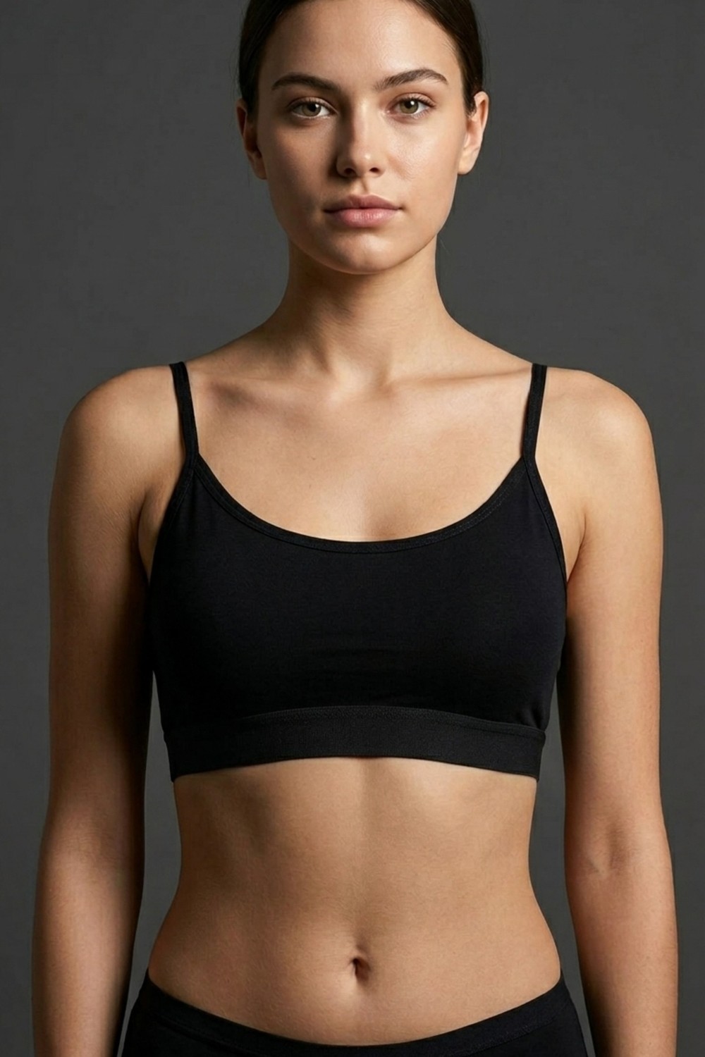 Aura Collections Ince Ip Askılı Çıkarılabilir Pedli Pamuk Bralette Büstiyer Crop