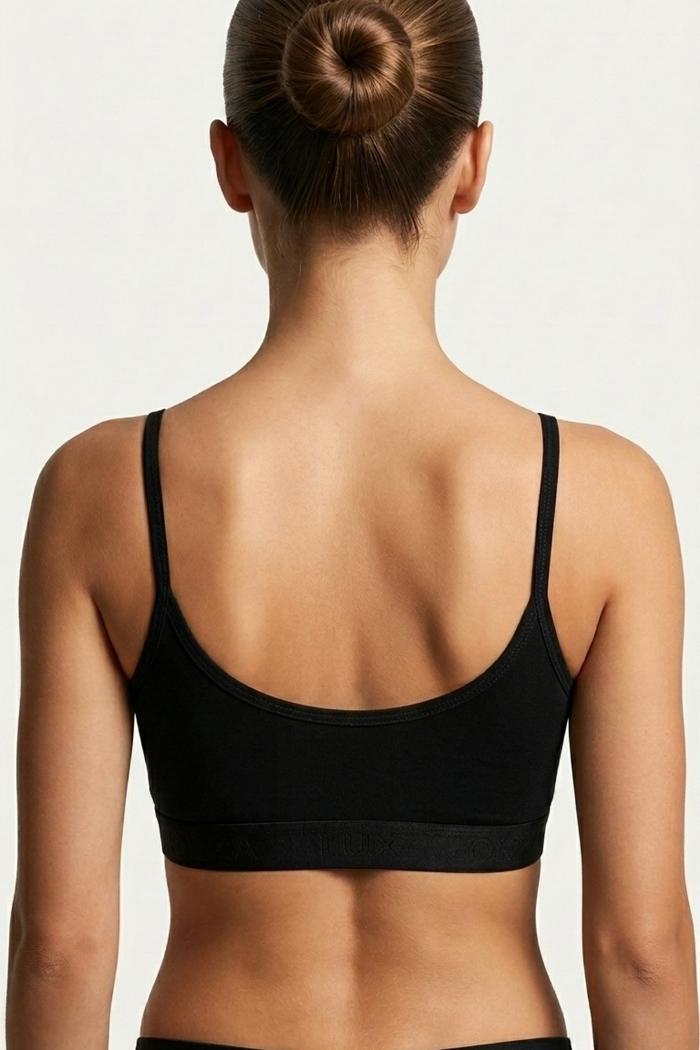Aura Collections Ince Ip Askılı Çıkarılabilir Pedli Pamuk Bralette Büstiyer Crop görsel 3