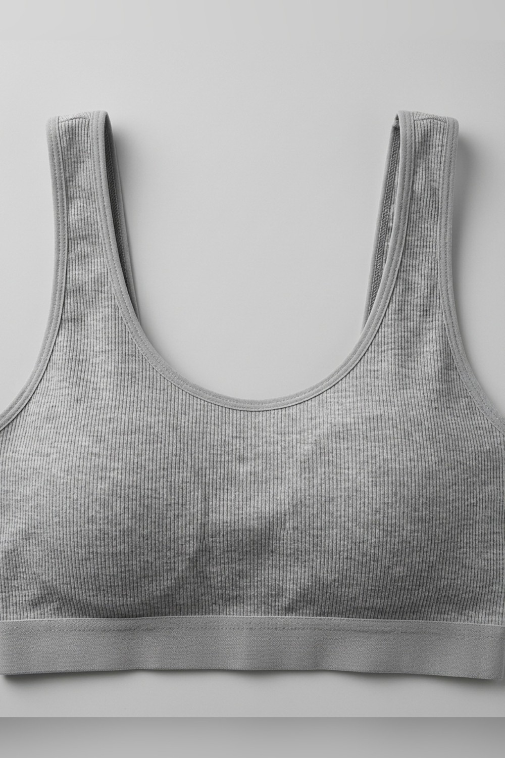 Aura Collections Büyük Beden Kalın Askılı Çıkarılabilir Pedli Fitilli Pamuk Büstiyer Bralet Atlet Spor Sütyen Crop Top Siyah Beyaz Ten görsel 7