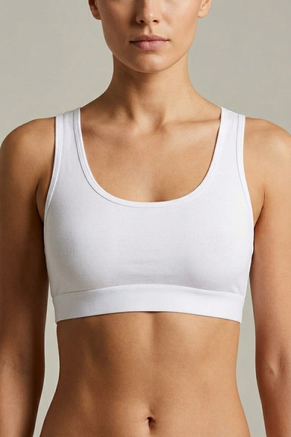 Aura Collections Kalın Askılı Çıkarılabilir Pedli Pamuk Büstiyer Bralet Toparlayıcı Sporcu Atleti Crop Top görsel 2