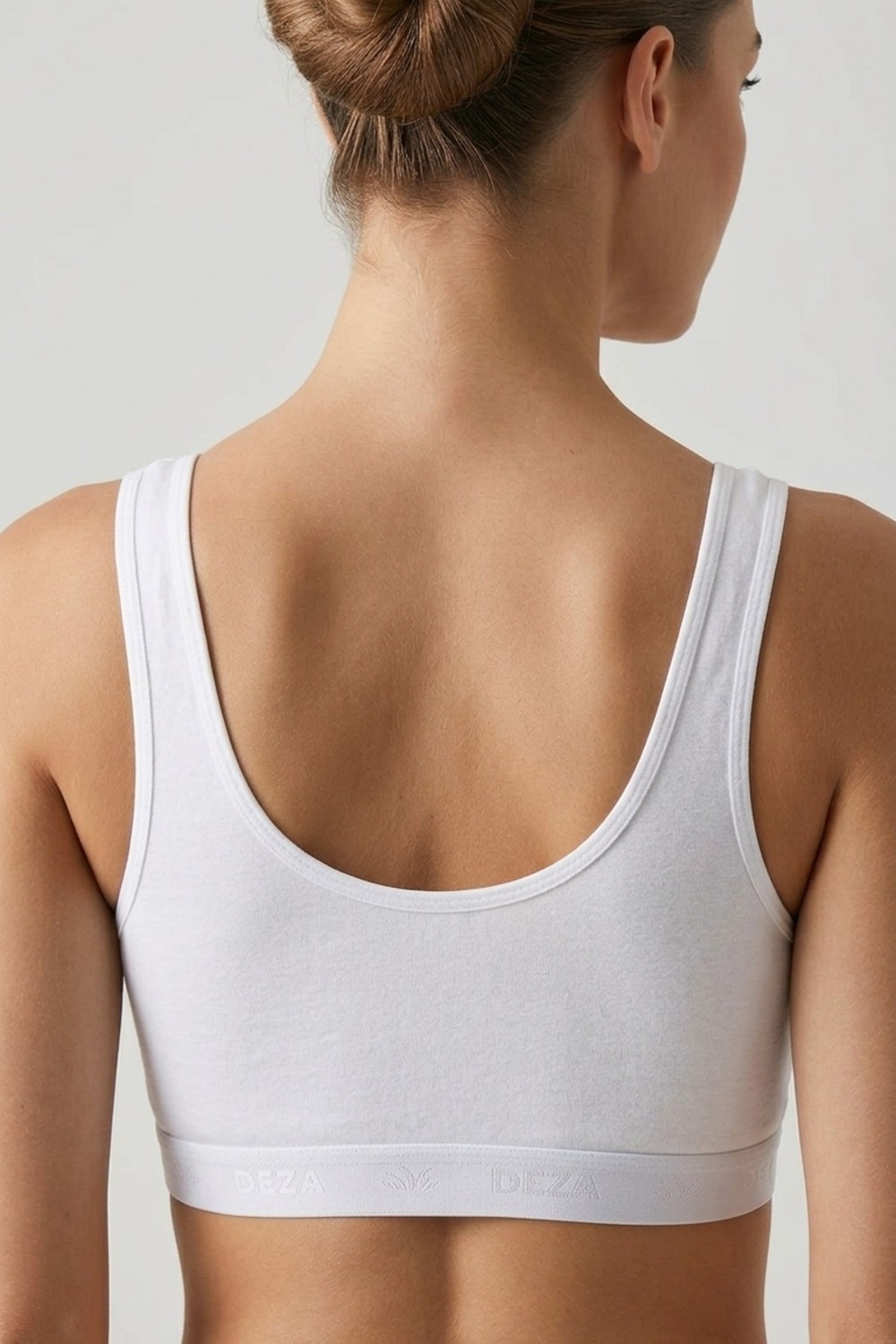 Aura Collections Kalın Askılı Çıkarılabilir Pedli Pamuk Büstiyer Bralet Toparlayıcı Sporcu Atleti Crop Top görsel 4