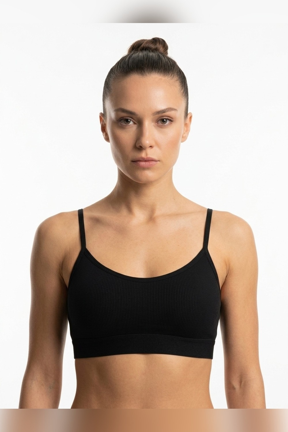 Aura Collections Ince Ip Askılı Çıkarılabilir Pedli Fitilli Pamuk Bralette Büstiyer Crop