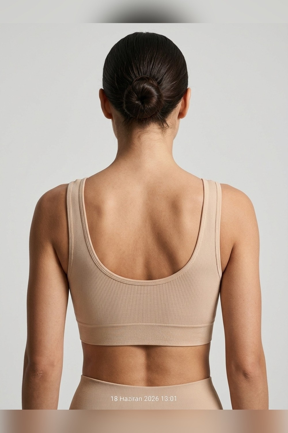 Aura Collections Kalın Askılı Çıkarılabilir Pedli Fitilli Pamuk Toparlayıcı Büstiyer Bralet Crop Atlet Siyah Beyaz Ten görsel 7