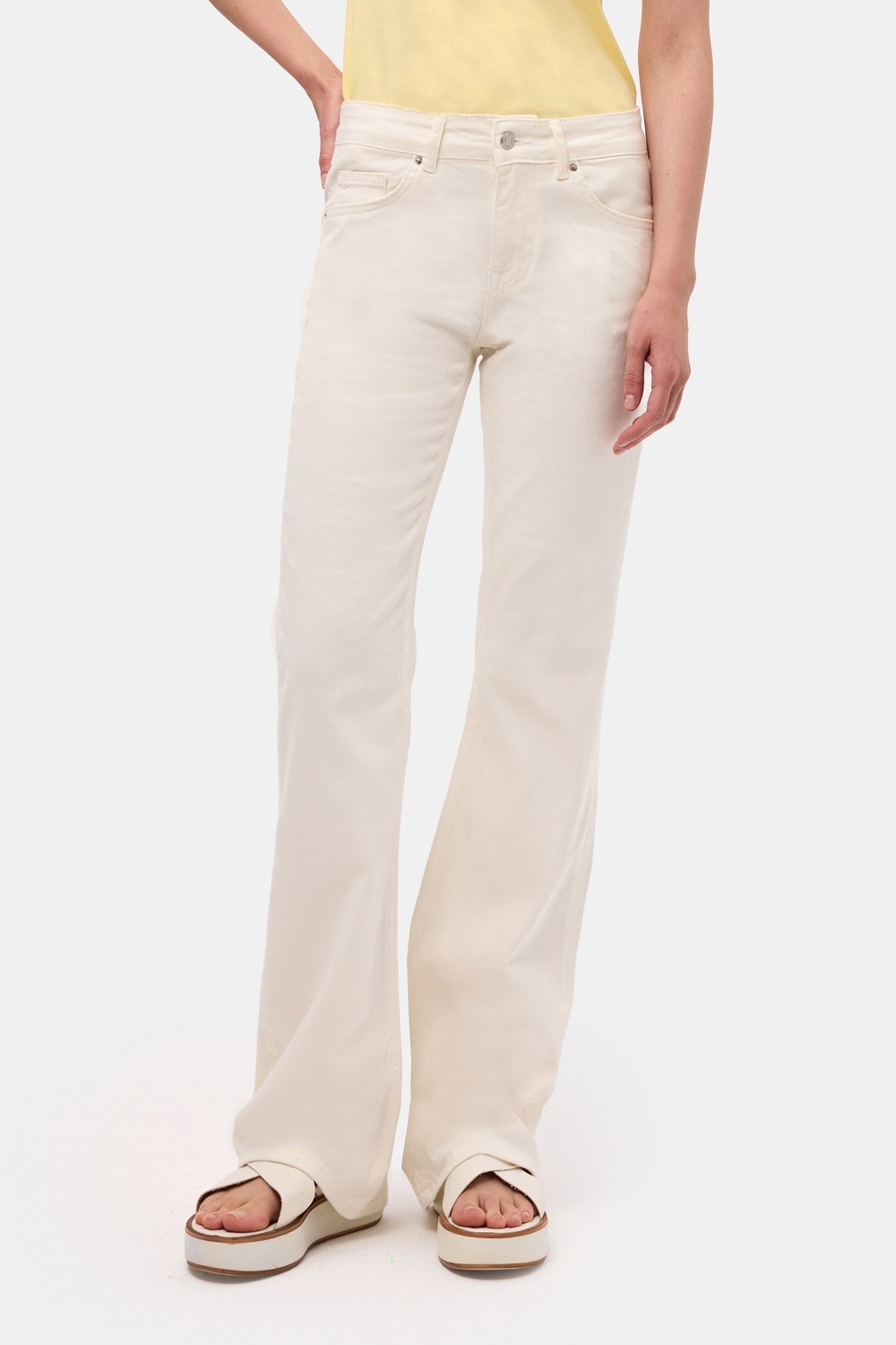 It's Basic Kadın Füme Renk 2w5-1 Midrise Flare Fit İç Boy 83cm Esnek Kumaş Denim Jean