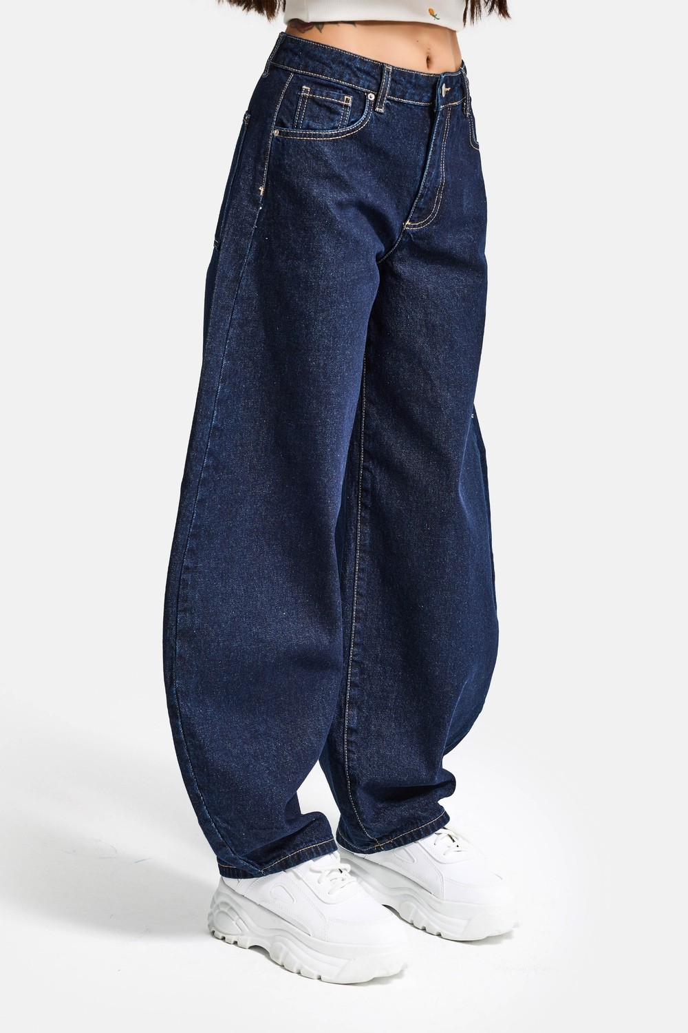 It's Basic Kadın Ice 4s6-3 Mega Balon Fit %100 Koton Denim Jean görsel 2
