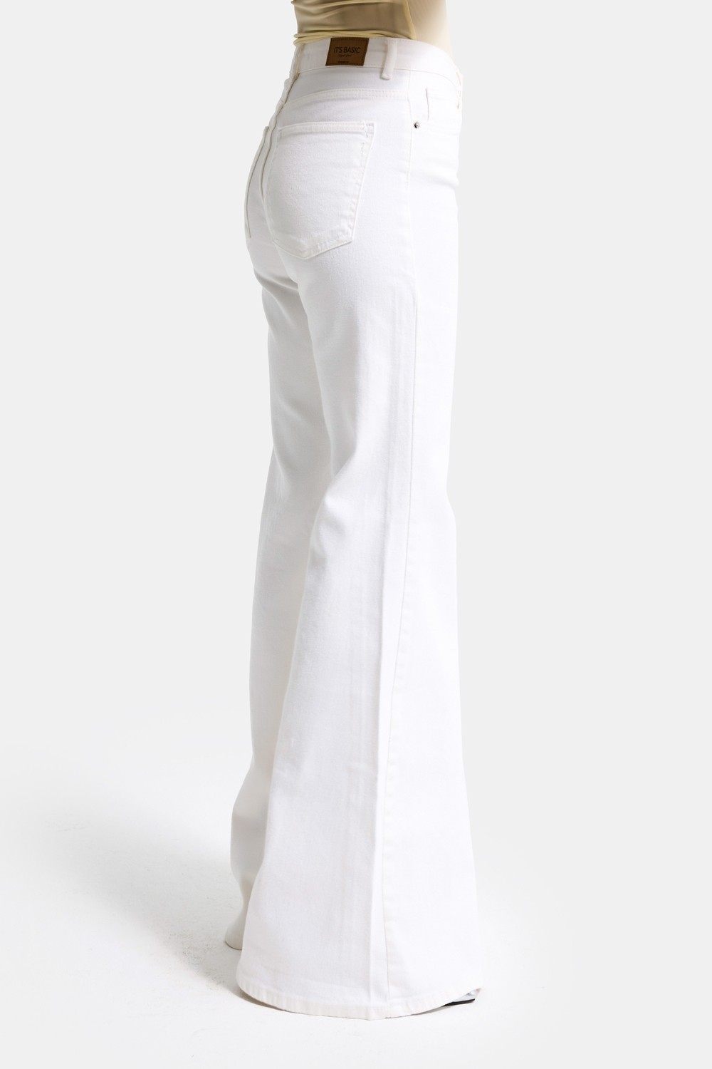 It's Basic Kadın Koyu Mavi Renk 2W5-5 Mry Flare Fit Komfort Kumaş Iç Boy 83CM Denim Jean görsel 3