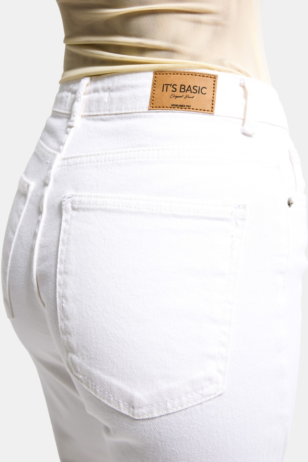 It's Basic Kadın Koyu Mavi Renk 2W5-5 Mry Flare Fit Komfort Kumaş Iç Boy 83CM Denim Jean görsel 5