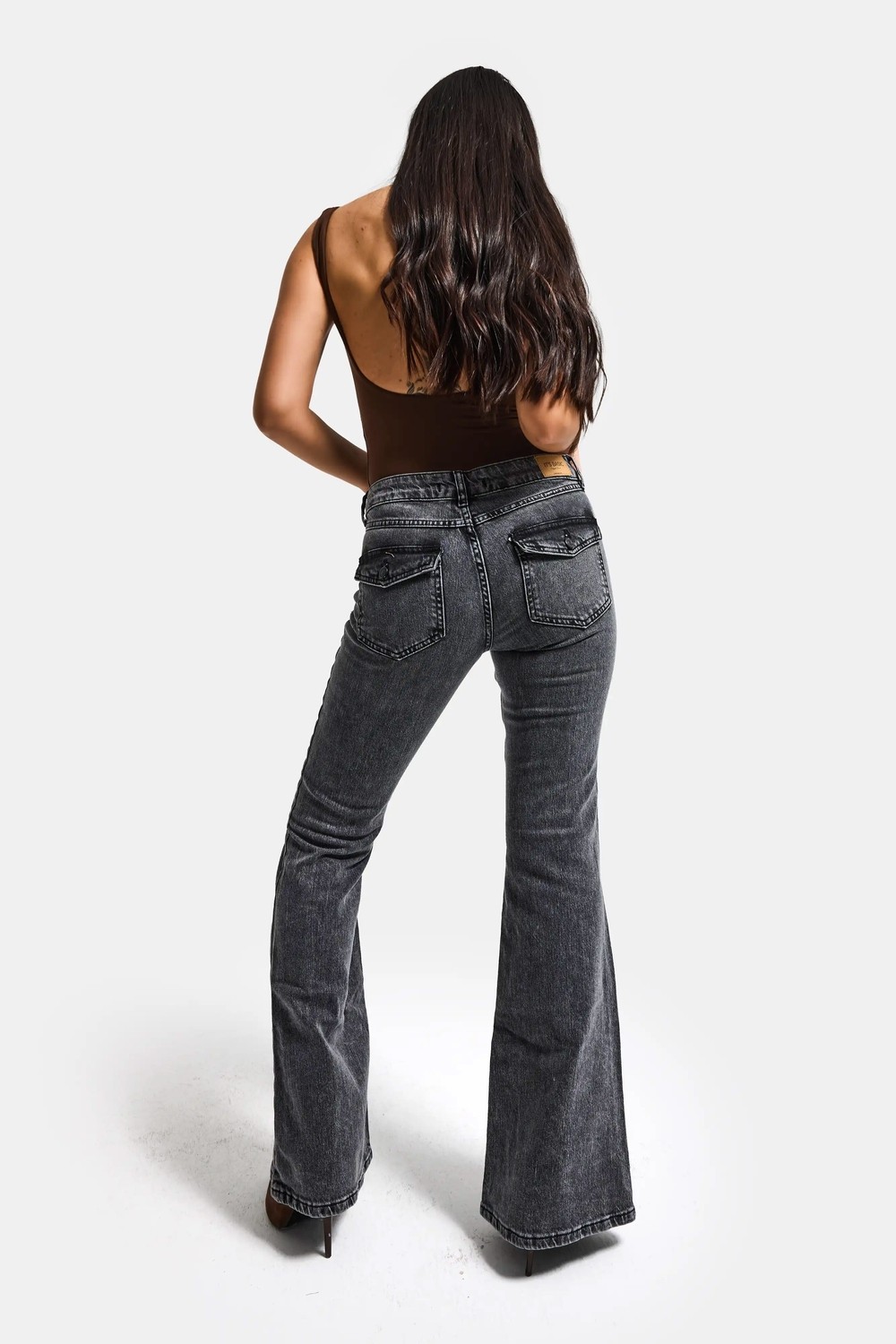 It's Basic Kadın Mavi Renk 2w5-5 SLN05 Midrise Flare Fit Esnek Kumaş İç Boy 83cm Denim Jean görsel 2