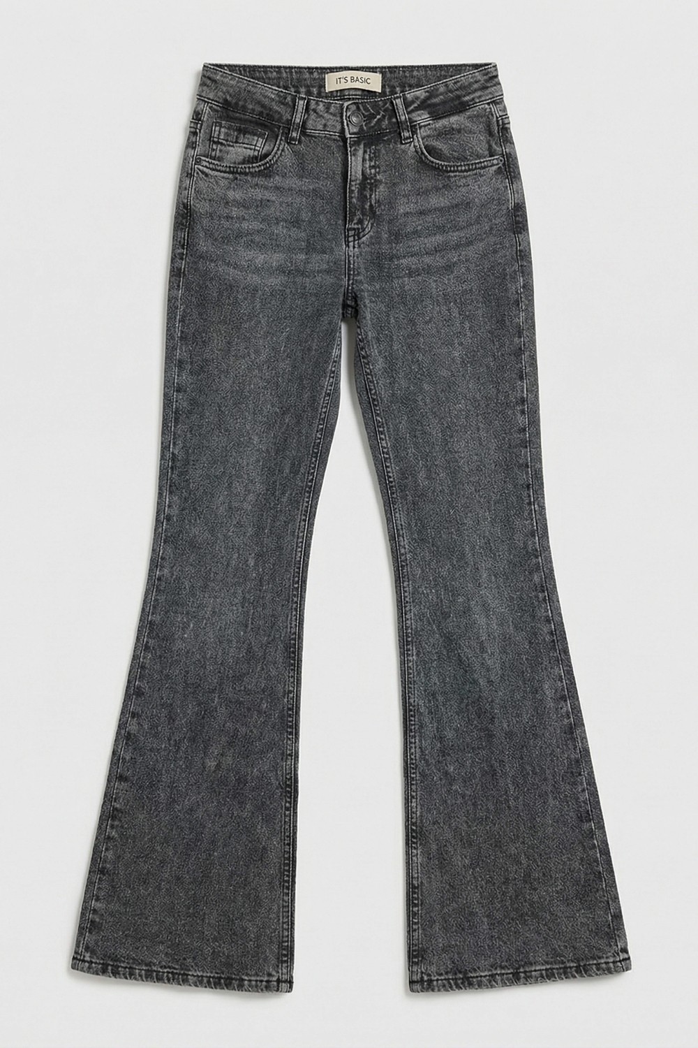 It's Basic Kadın Mavi Renk 2w5-5 SLN05 Midrise Flare Fit Esnek Kumaş İç Boy 83cm Denim Jean görsel 6