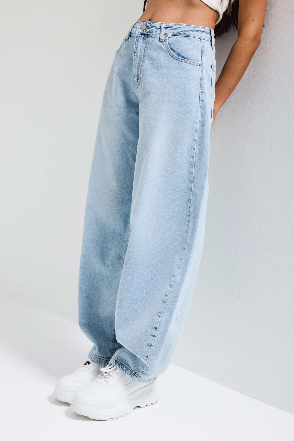 It's Basic Kadın Ice 4s6-3 Mega Balon Fit %100 Koton Denim Jean görsel 8