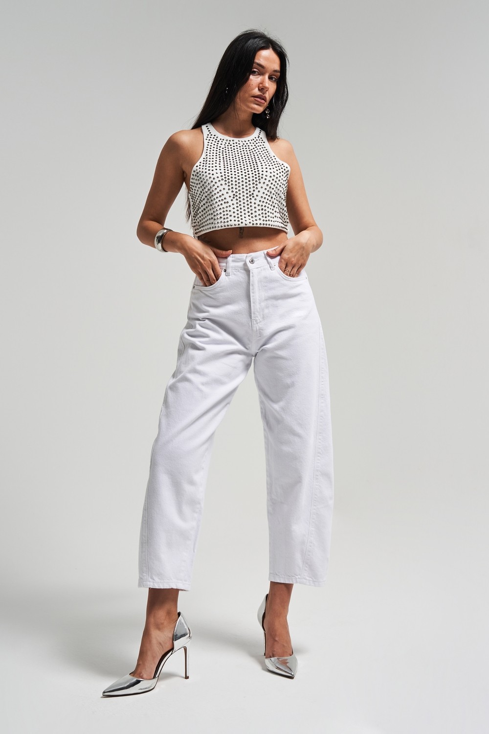 It's Basic Kadın Kot Koyu Tint Renk Venüs Carrot Fit Bol Kesim Denim Jean görsel 2