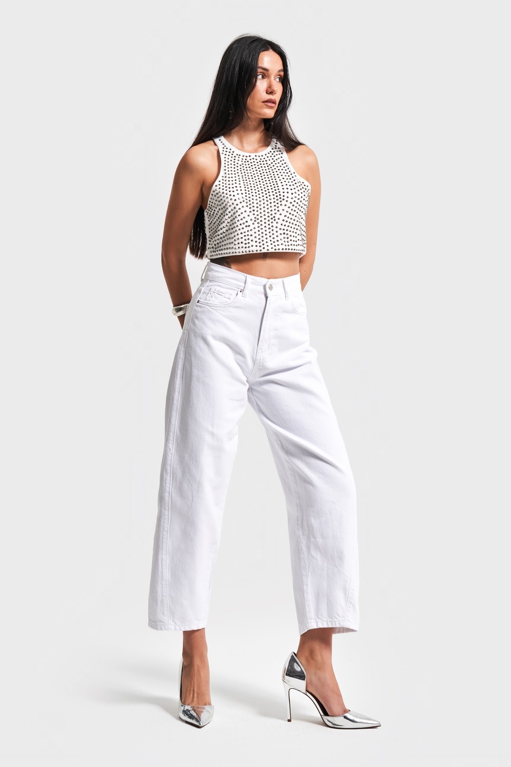 It's Basic Kadın Kot Koyu Tint Renk Venüs Carrot Fit Bol Kesim Denim Jean görsel 5
