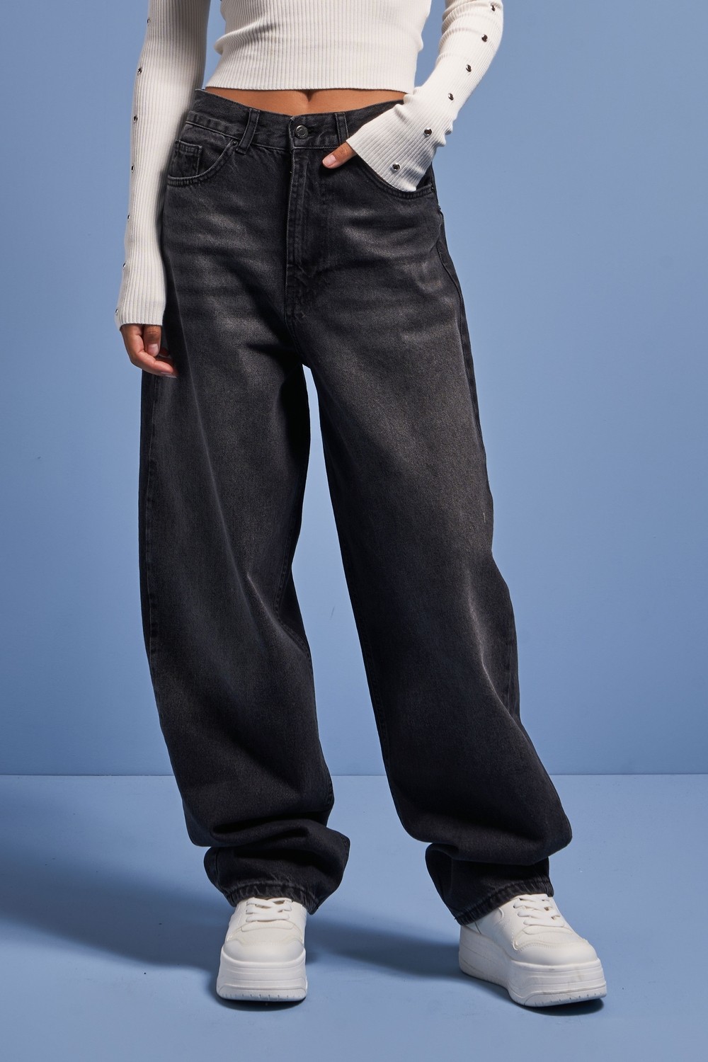 It's Basic Kadın T.kot Rengi Cindy 2W48 Skater Fir Bol Kesim Denim Jean