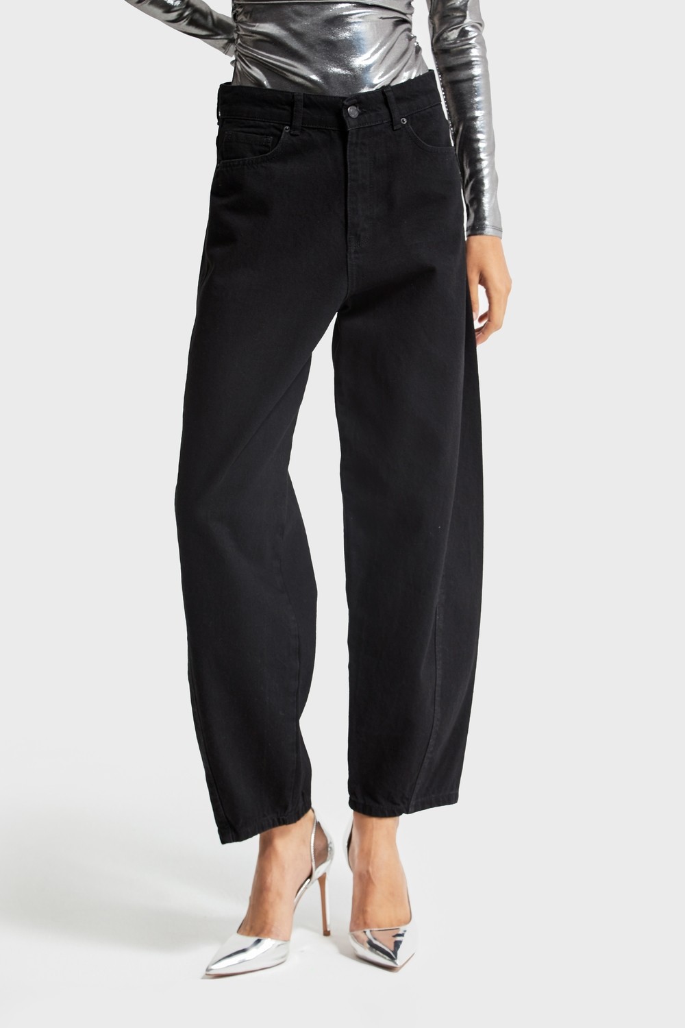 It's Basic Kadın Kot Koyu Tint Renk Venüs Carrot Fit Bol Kesim Denim Jean görsel 6