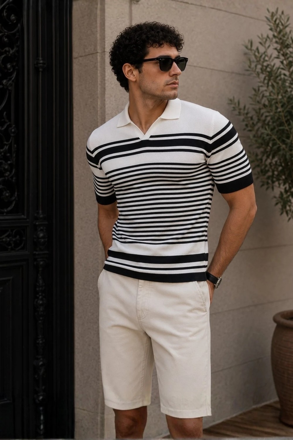 Madmext Siyah Polo Yaka Erkek Tişört 5083