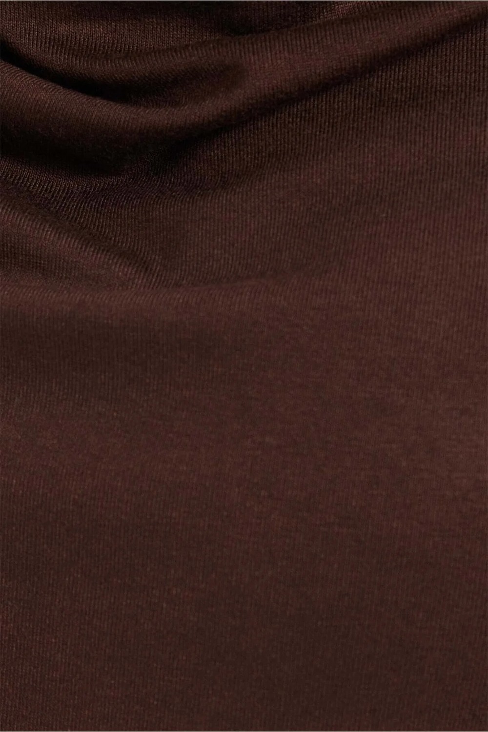 Tudors Kadın Oversize Rahat Kesim Asimetrik Yaka Kısa Kol Kahverengi Viskon Bluz görsel 4