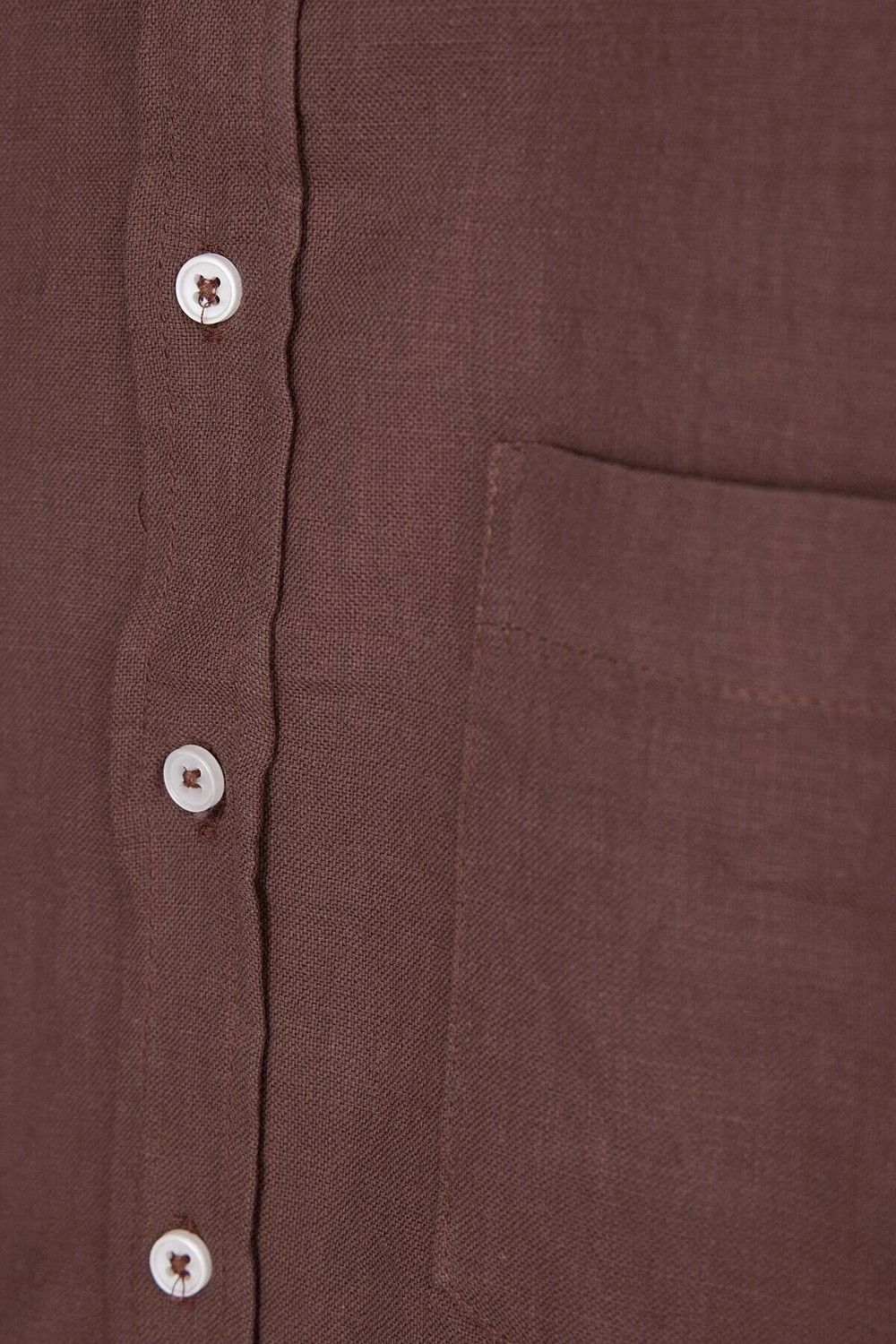 Tudors Erkek Regular Fit Klasik Kesim Oversize %100 Pamuk Keten Doku Cepli Beyaz Gömlek görsel 6