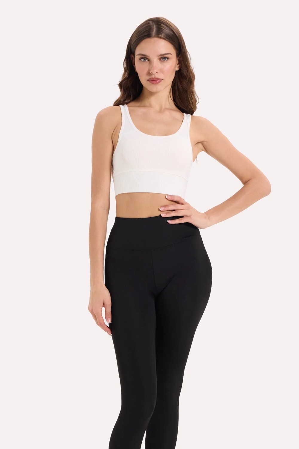 Tudors Kadın Slim Fit Dar Kesim Askılı Kare Yaka Lacivert Crop görsel 3