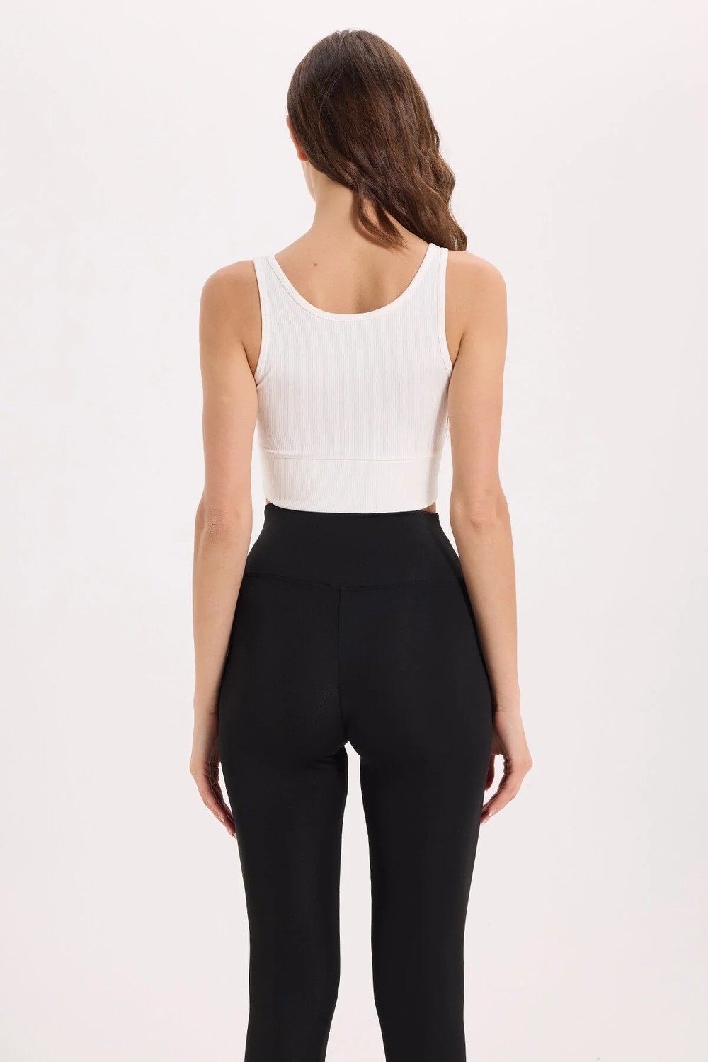 Tudors Kadın Slim Fit Dar Kesim Askılı Kare Yaka Lacivert Crop görsel 8