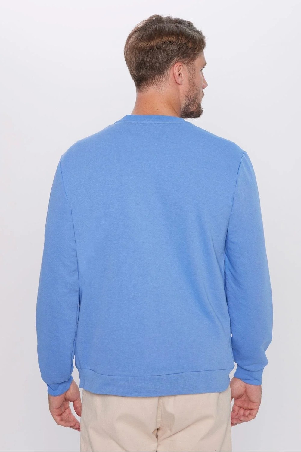 Tudors Unisex Oversize Geniş Kesim Pamuklu Basic Yeşil Bisiklet Yaka Sweatshirt görsel 5