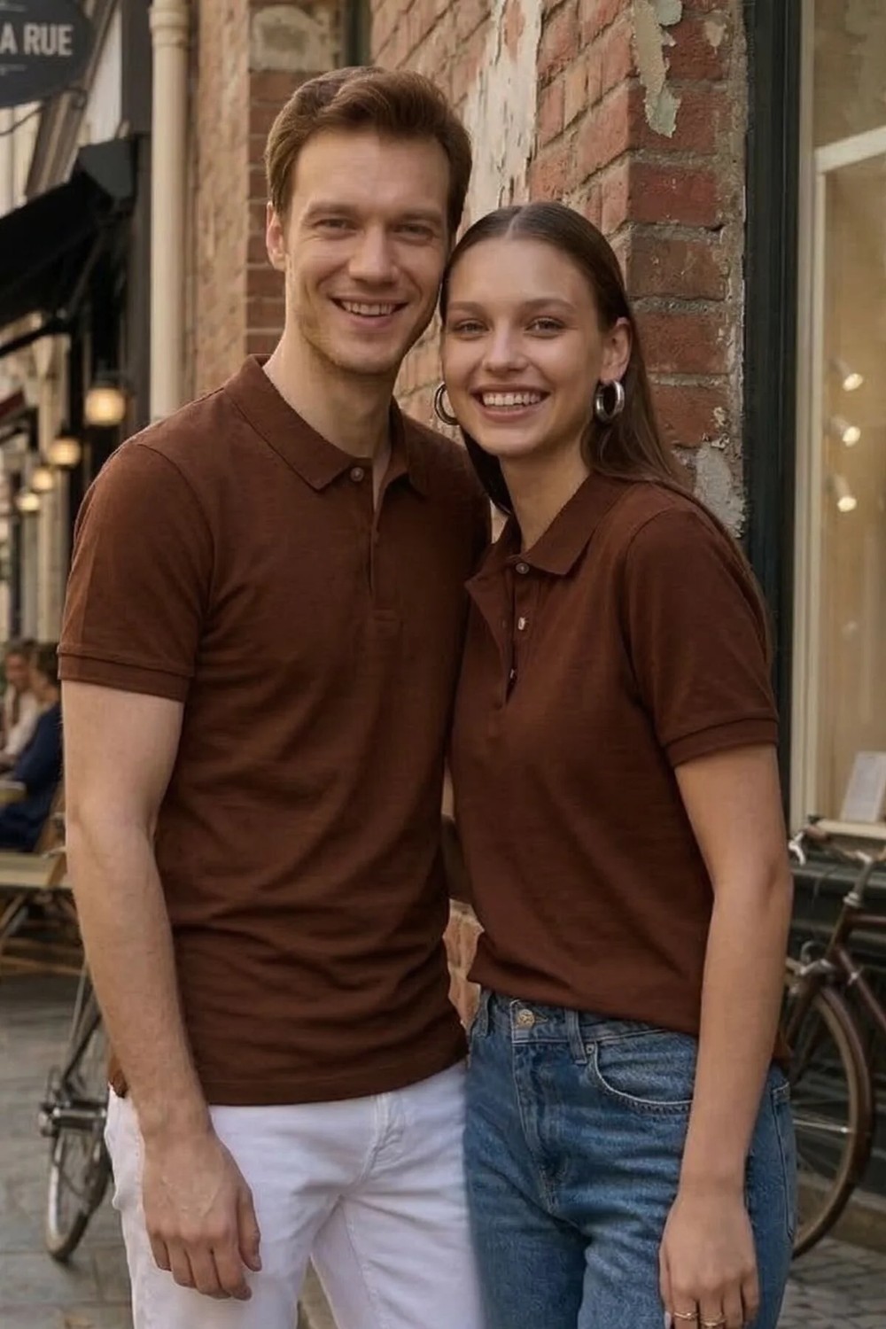 Tudors Erkek Slim Fit Dar Kesim Pamuklu Yumuşak Doku Nefes Alan Kumaş Kahverengi Polo Yaka Tişört görsel 2