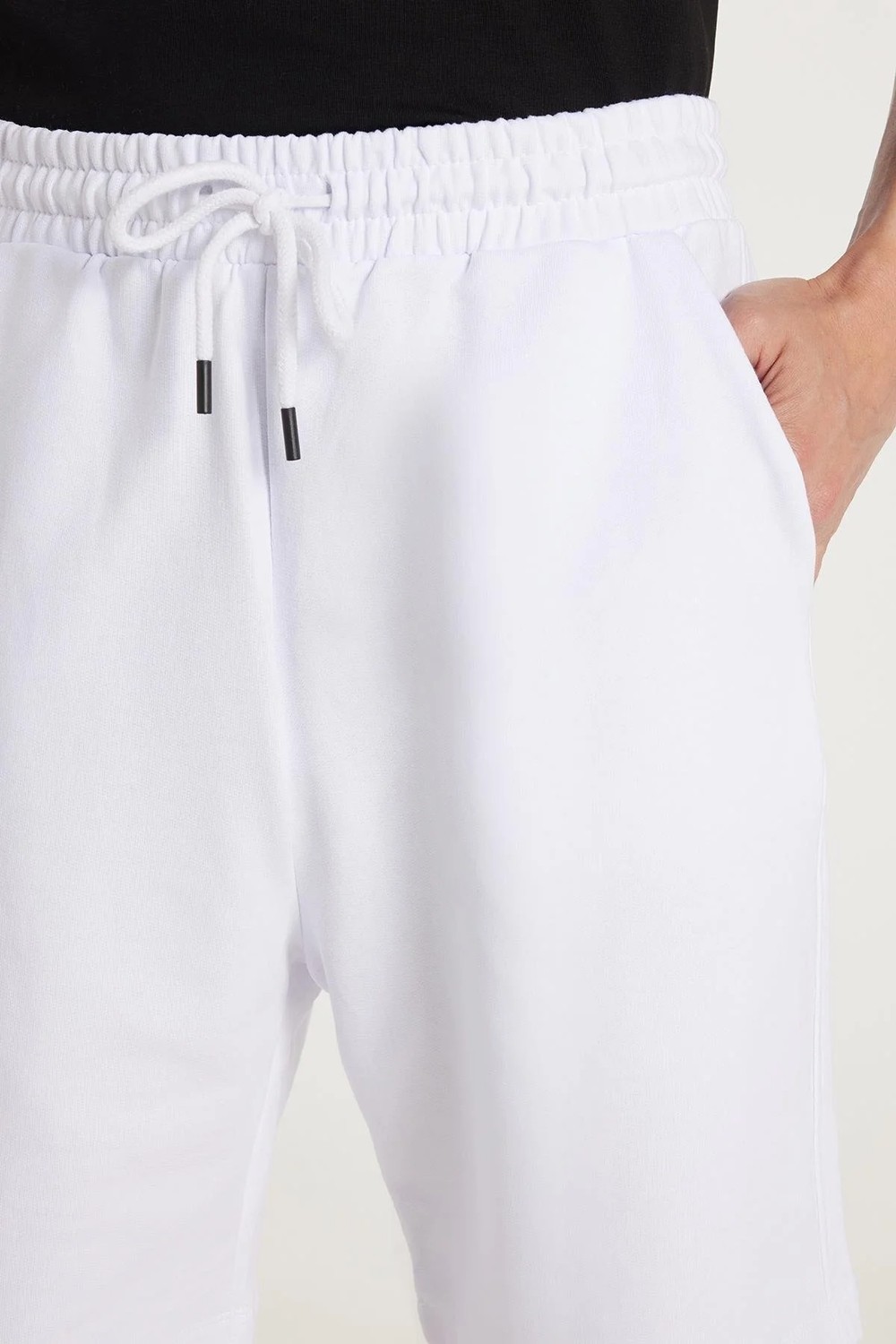 Tudors Erkek Relax Fit Rahat Kesim %100 Pamuk Beli Bağcıklı Mavi Şort görsel 2