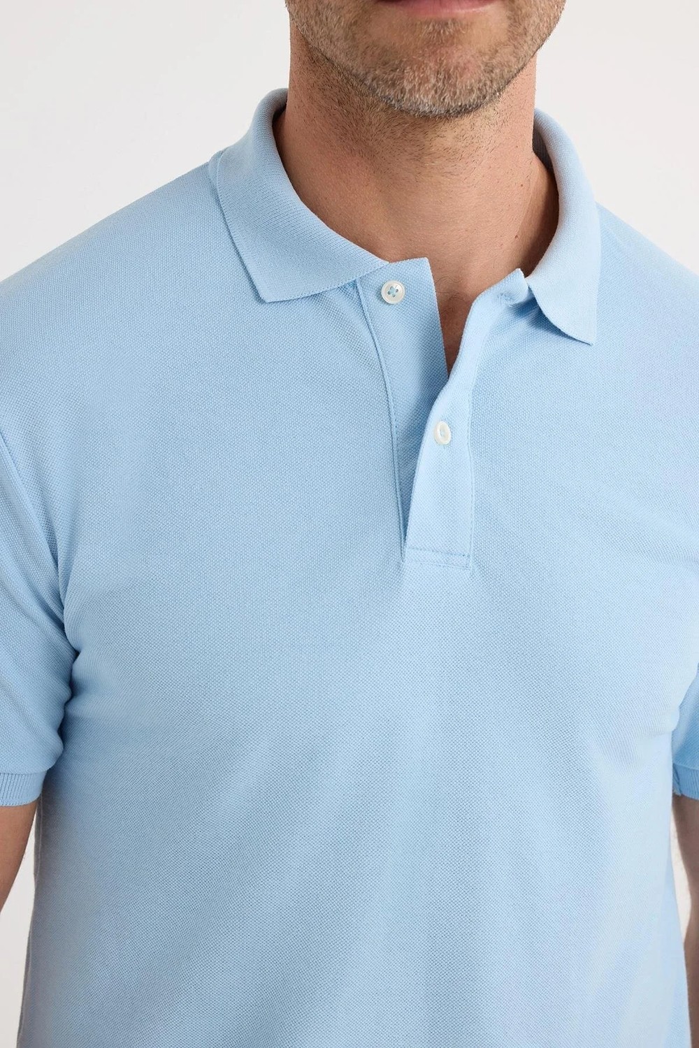 Tudors Erkek Slim Fit Dar Kesim Pamuklu Yumuşak Doku Nefes Alan Kumaş Kıvrılmaz Yaka Siyah Polo Yaka Tişört görsel 5