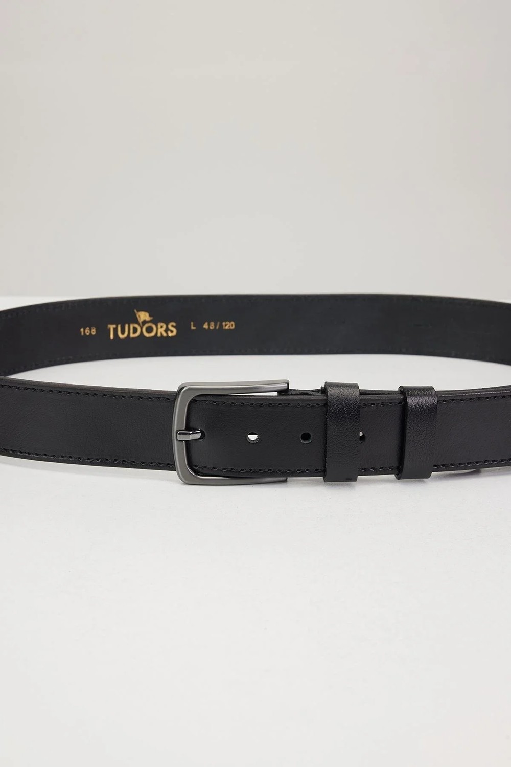 Tudors Erkek %100 Hakiki Deri 4 Cm Spor Siyah Kemer görsel 2