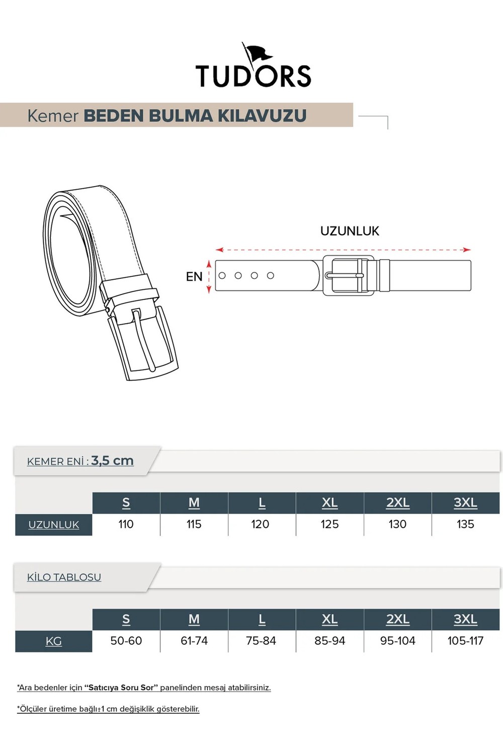 Tudors Erkek 4,5 cm Spor Kahverengi Kemer görsel 3