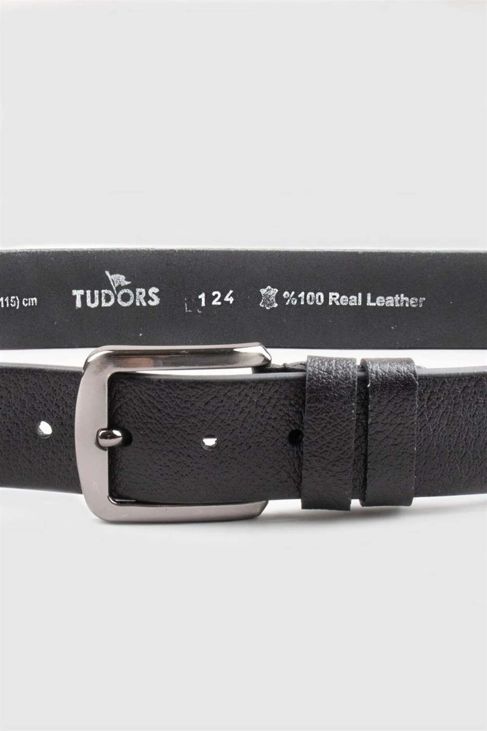Tudors Erkek %100 Hakiki Deri 4 Cm Spor Siyah Kemer görsel 2