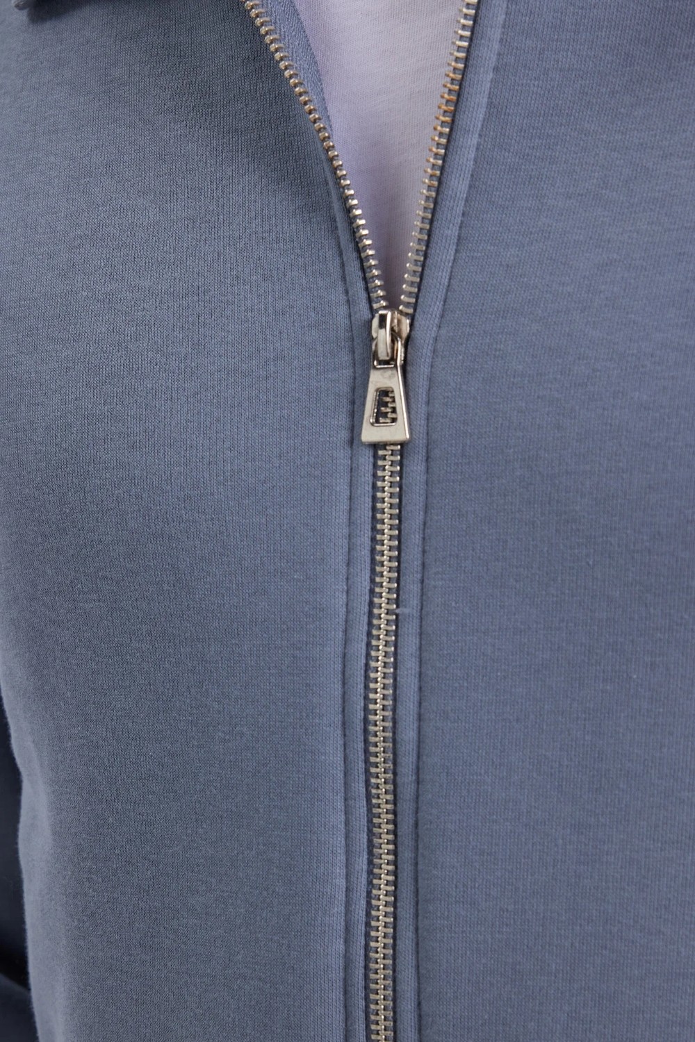 Tudors Unisex Relax Fit Rahat Kesim Pamuklu İç Polarlı Fermuarlı Yeşil Polo Yaka Cepli Sweatshirt Hırka görsel 6