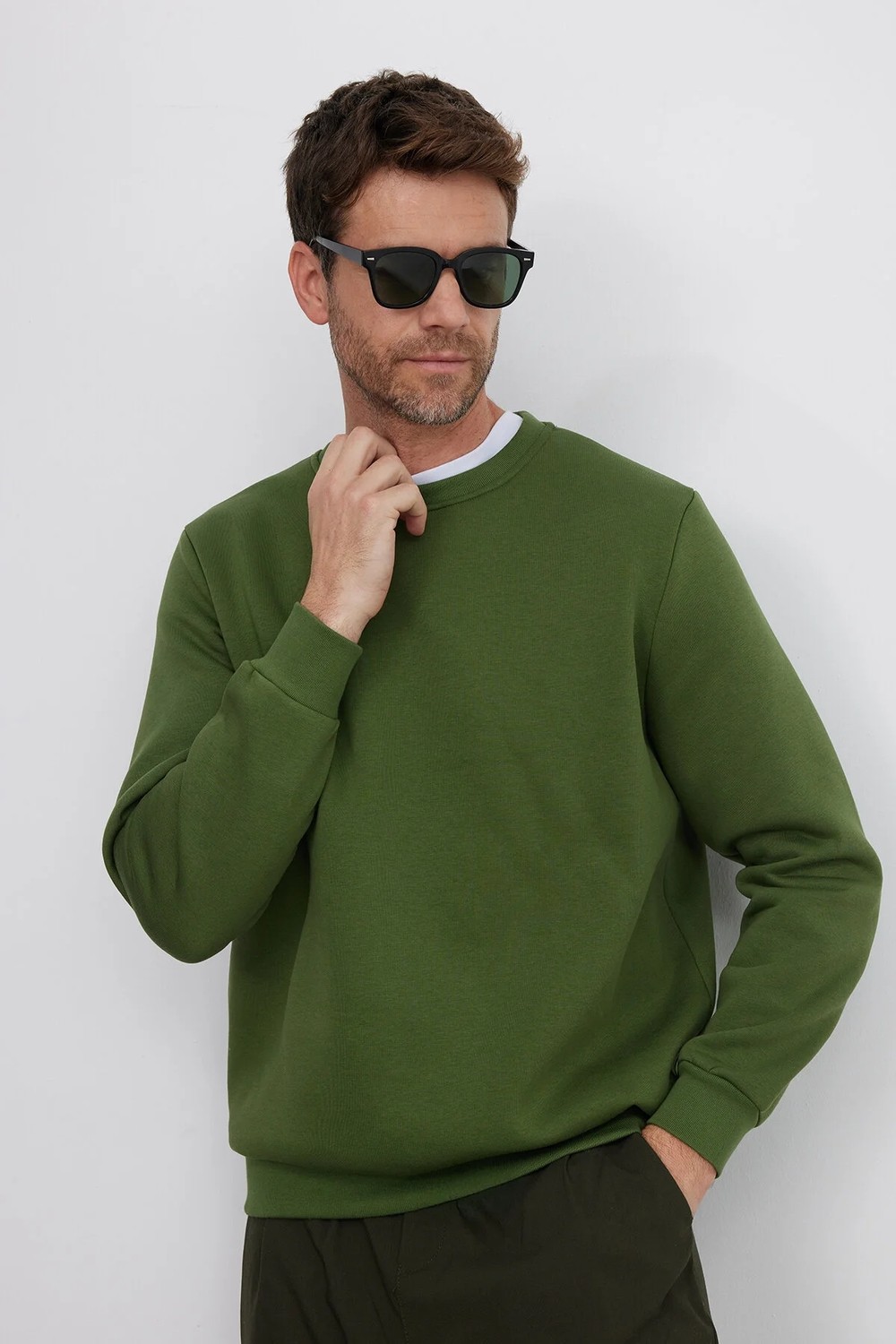 Tudors Unisex Relax Fit Rahat Kesim Pamuklu 3 İplik İçi Polarlı Basic Bordo Bisiklet Yaka Sweatshirt