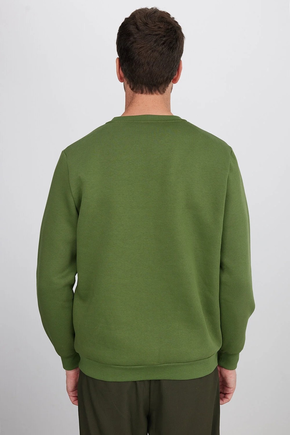 Tudors Unisex Relax Fit Rahat Kesim Pamuklu 3 İplik İçi Polarlı Basic Bordo Bisiklet Yaka Sweatshirt görsel 7