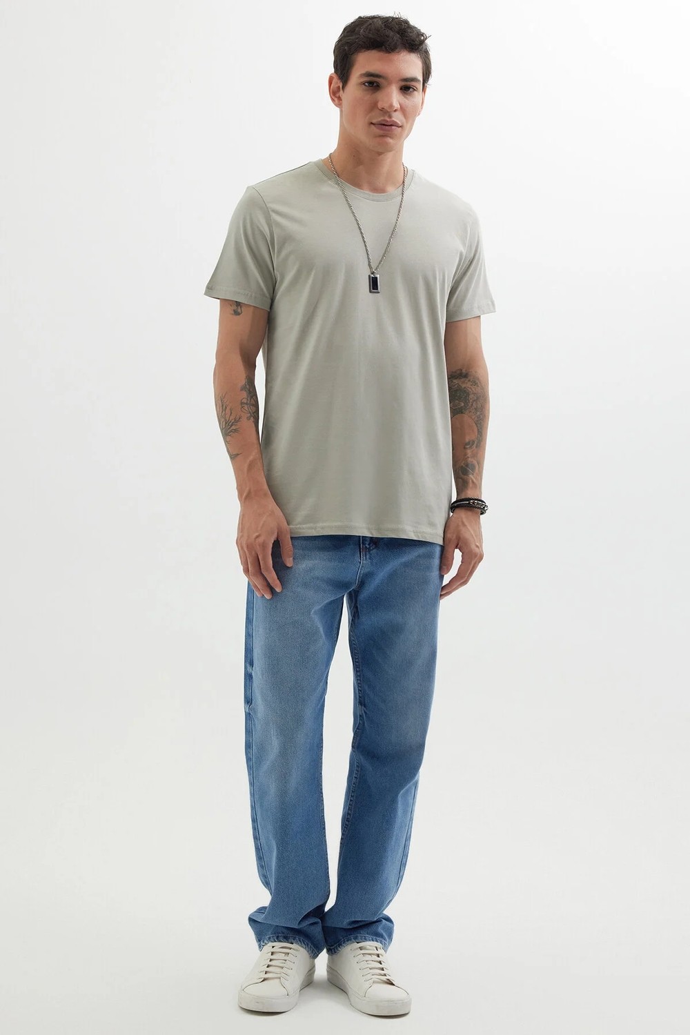 Tudors Unisex Slim Fit Dar Kesim %100 Pamuk Yumuşak Dokulu Yeşil Bisiklet Yaka Tişört görsel 4