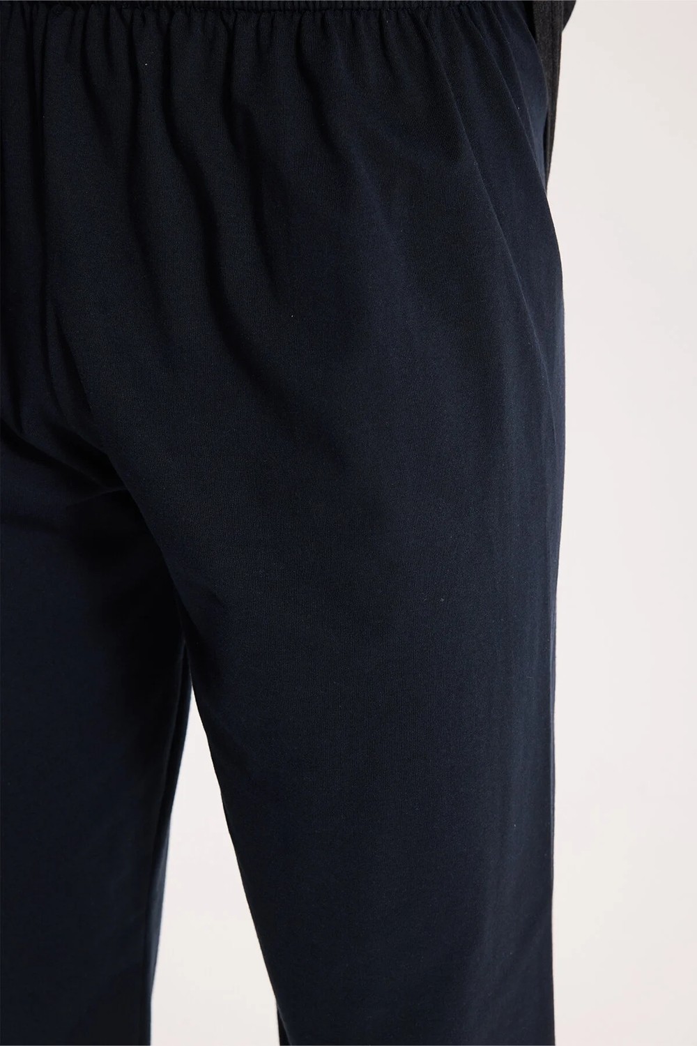 Tudors Erkek Standart Fit Rahat Kesim Uzun Kollu Pamuklu Gri Lacivert Pijama Takımı görsel 5