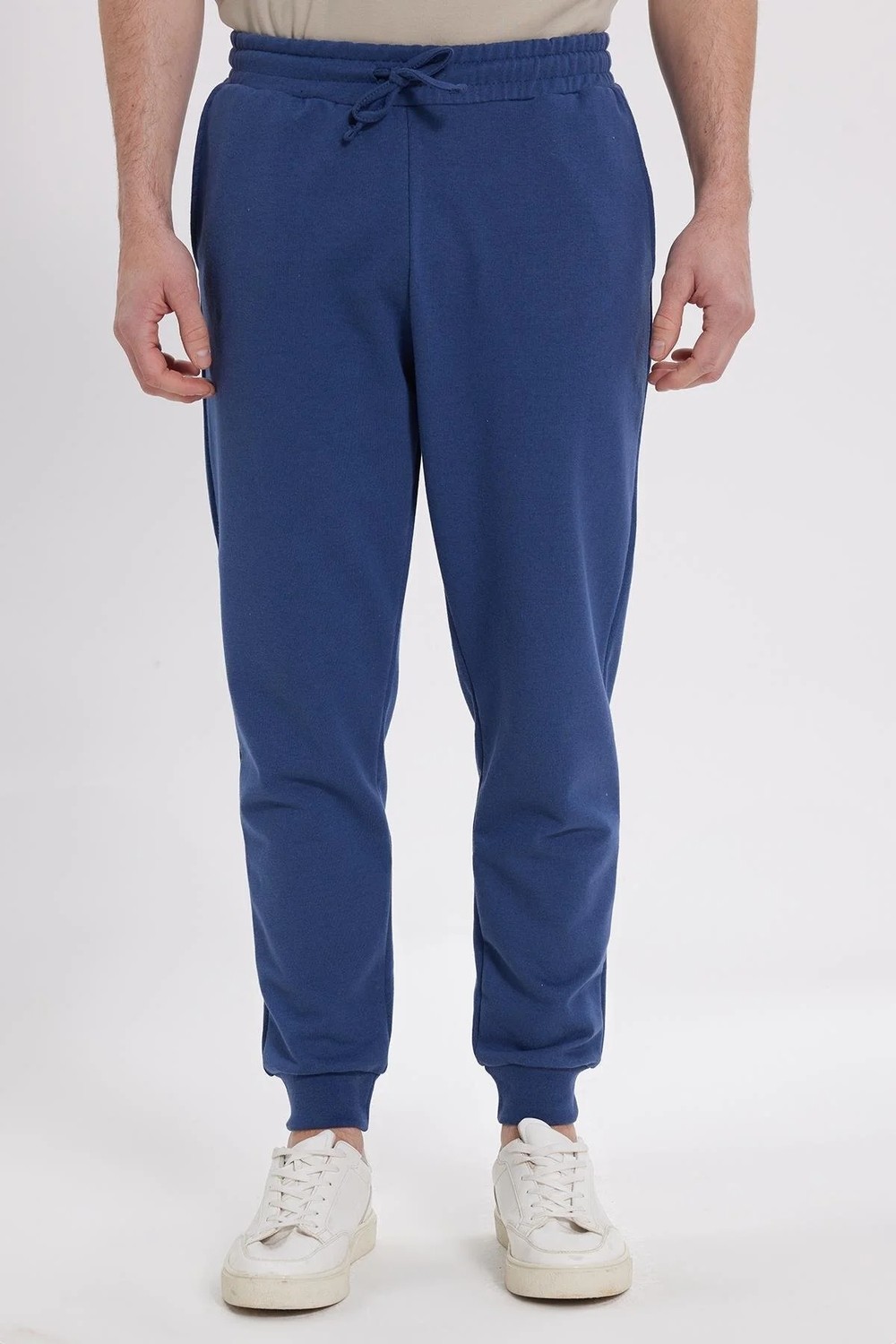 Tudors Erkek Regular Fit Klasik Kesim Beli Bağcıklı Jogger Cepli Lastikli Paça Gri Eşofman Altı