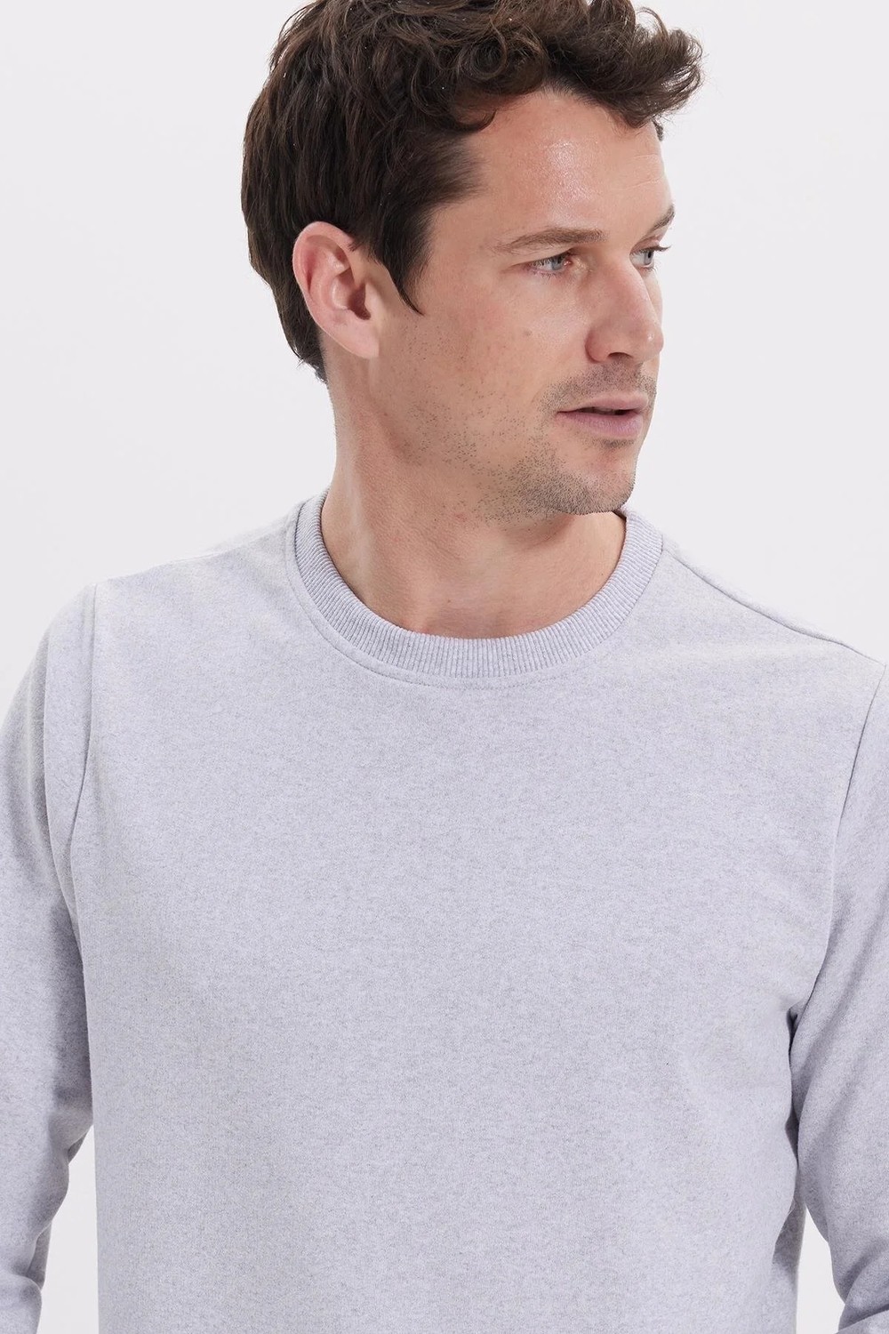 Tudors Erkek Relax Fit Rahat Kesim %100 Pamuk 2 İplik Bisiklet Yaka Siyah Sweatshirt görsel 2