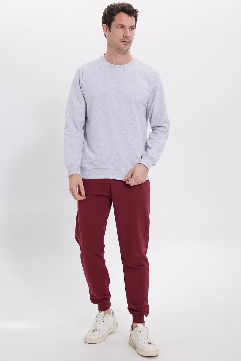 Tudors Erkek Relax Fit Rahat Kesim %100 Pamuk 2 İplik Bisiklet Yaka Siyah Sweatshirt görsel 4