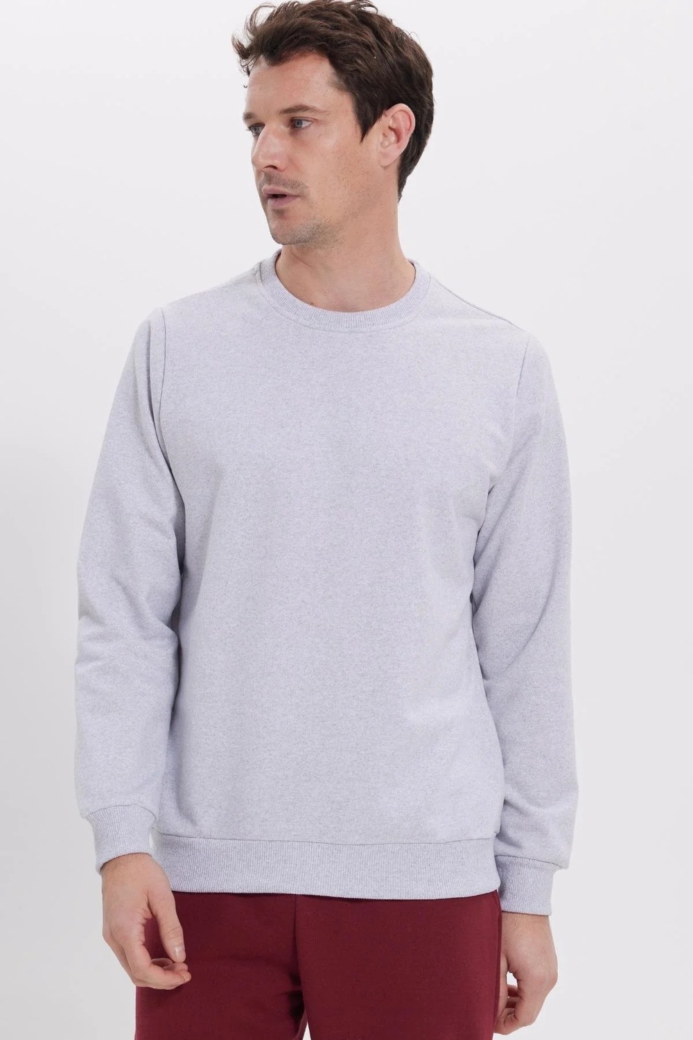 Tudors Erkek Relax Fit Rahat Kesim %100 Pamuk 2 İplik Bisiklet Yaka Siyah Sweatshirt görsel 5