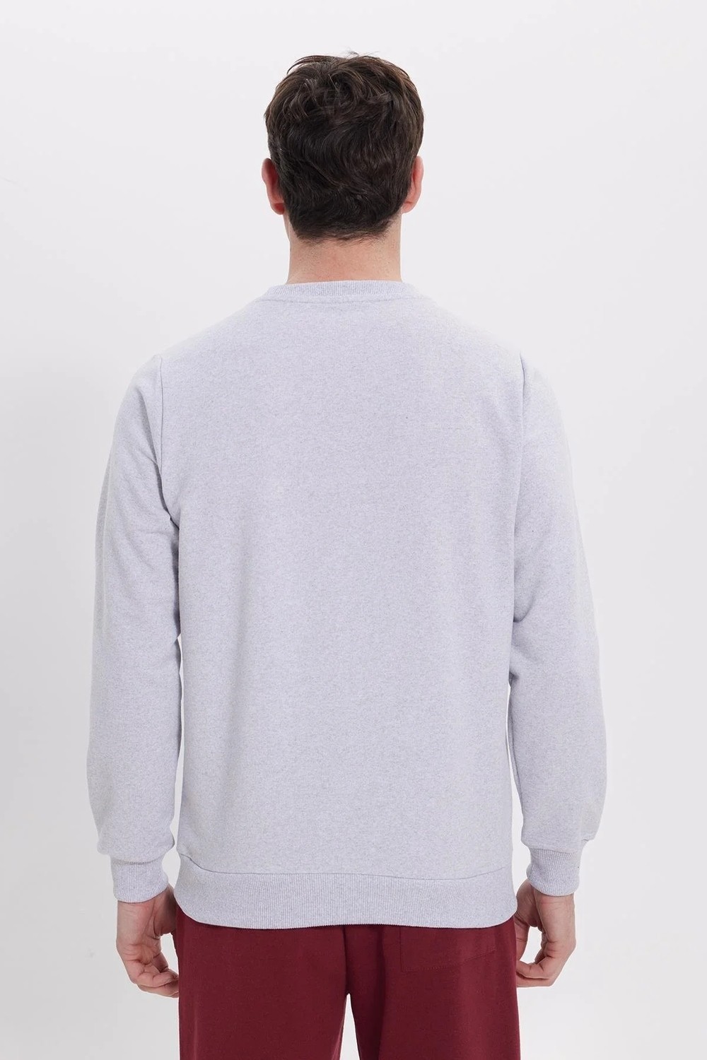 Tudors Erkek Relax Fit Rahat Kesim %100 Pamuk 2 İplik Bisiklet Yaka Siyah Sweatshirt görsel 8