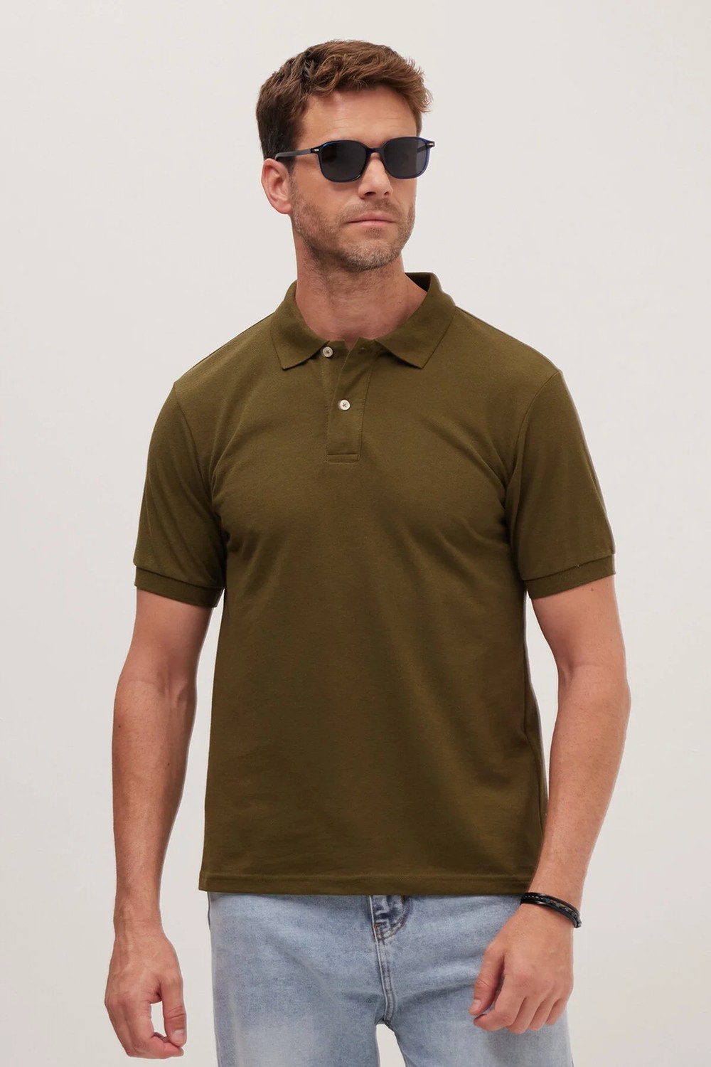 Tudors Erkek Slim Fit Dar Kesim Pamuklu Yumuşak Doku Nefes Alan Kumaş Kıvrılmaz Yaka Bordo Polo Yaka Tişört görsel 4