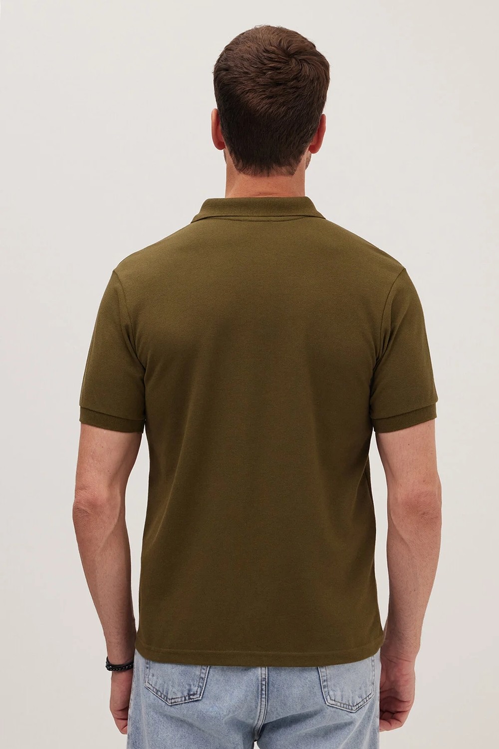 Tudors Erkek Slim Fit Dar Kesim Pamuklu Yumuşak Doku Nefes Alan Kumaş Kıvrılmaz Yaka Bordo Polo Yaka Tişört görsel 6