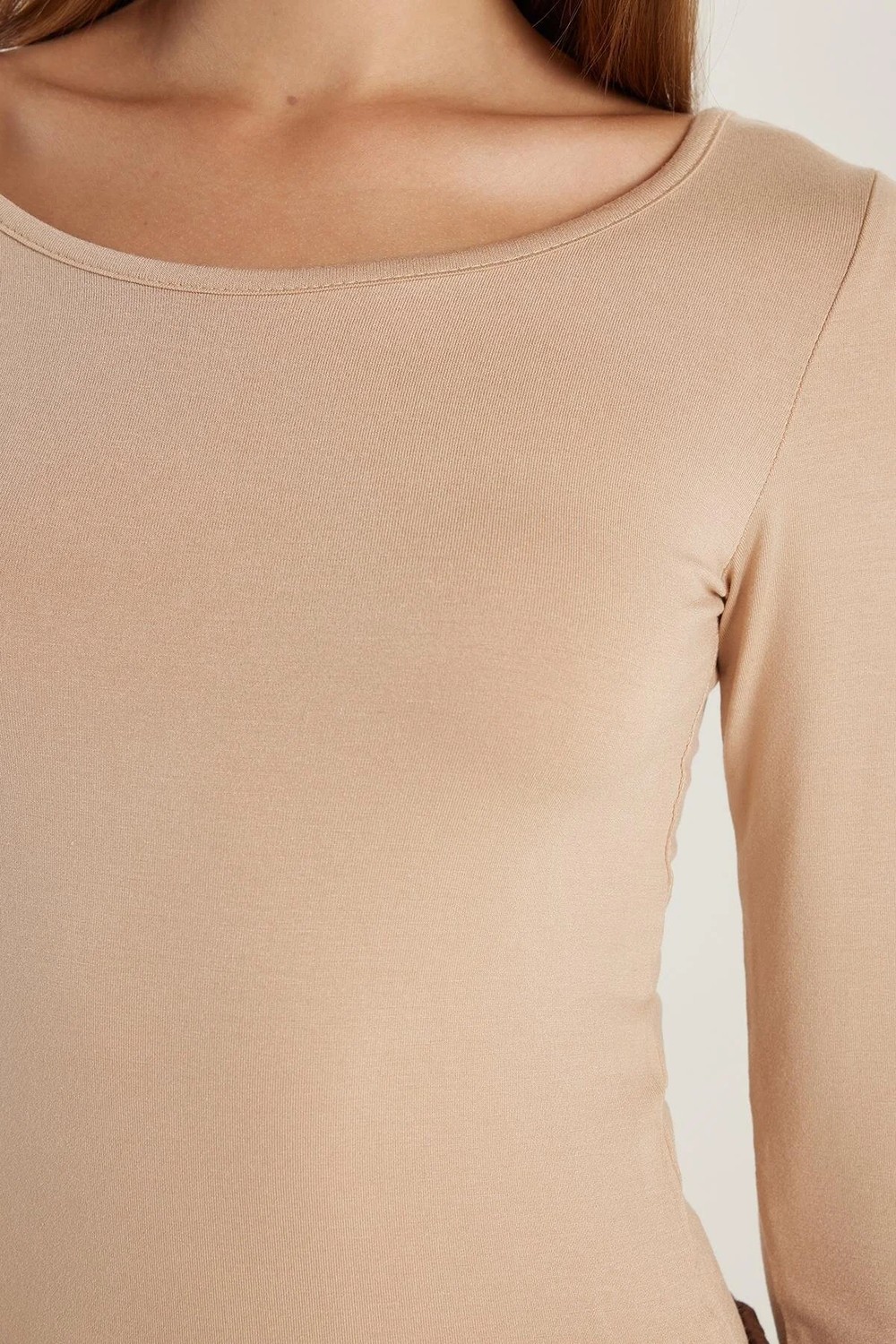 Tudors Kadın Slim Fit Dar Kesim Uzun Kollu Viskon Siyah Bluz görsel 3