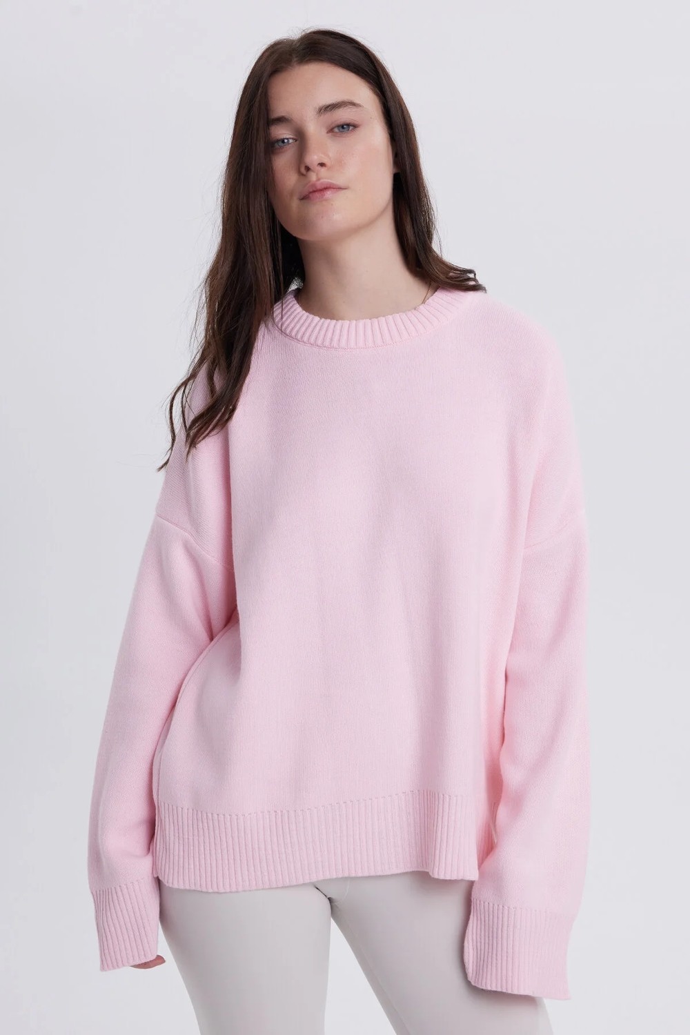 Tudors Kadın Oversize Geniş Kesim Bisiklet Yaka Pembe Kazak
