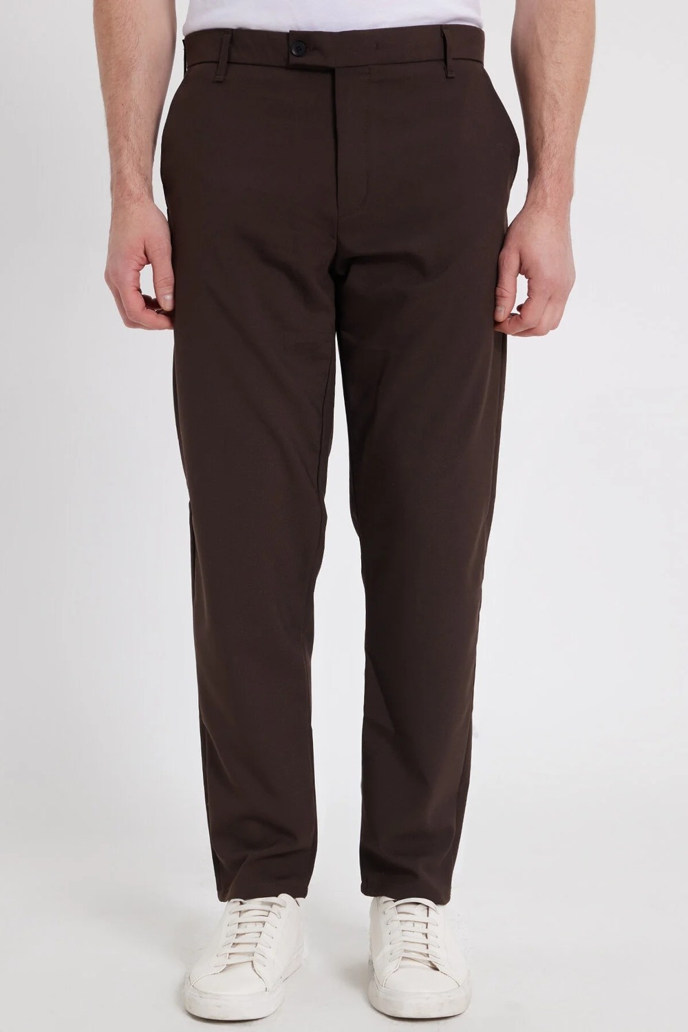 Tudors Erkek Slim Fit Dar Kesim Esnek Yan Cepli Bilek Boy Canvas Kesim Siyah Pantolon