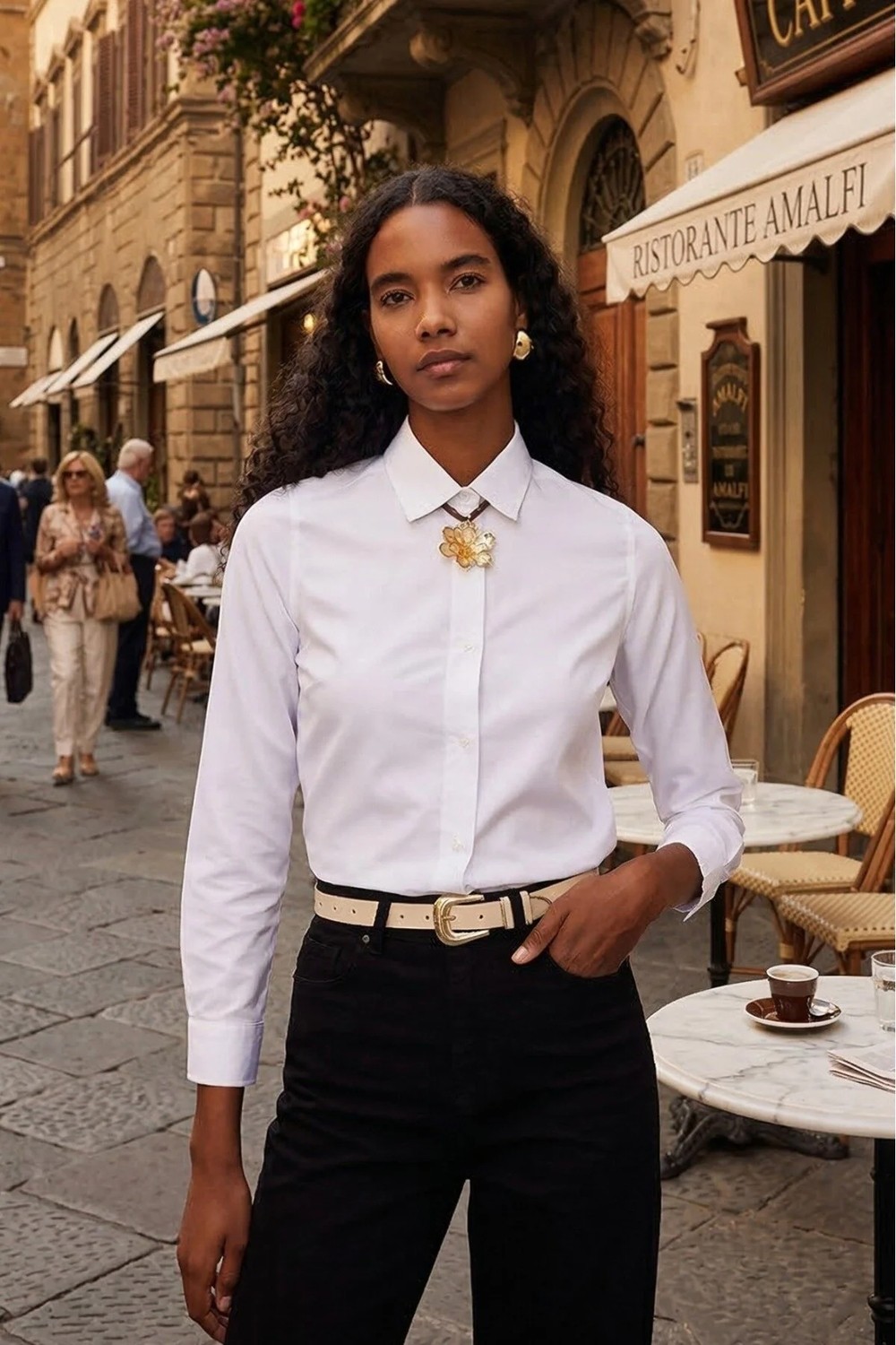 Tudors Kadın Slim Fit Dar Kesim Vücuda Oturan Uzun Kollu Beyaz Basic Gömlek