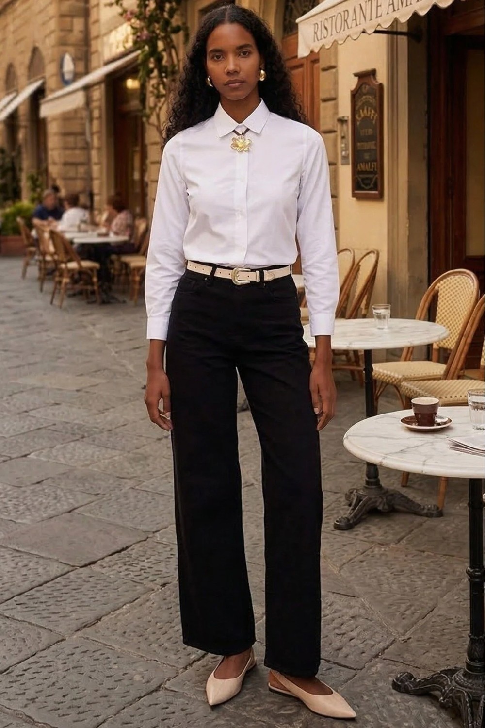 Tudors Kadın Slim Fit Dar Kesim Vücuda Oturan Uzun Kollu Beyaz Basic Gömlek görsel 2
