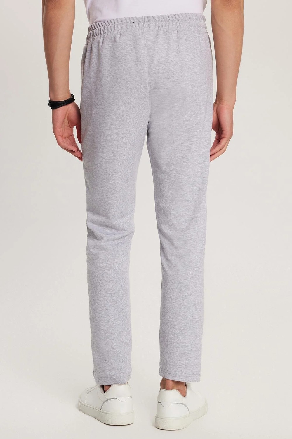 Tudors Unisex Standart Fit Pamuklu 2 İplik Fermuar Cepli Lastikli Bağlamalı Düz Paça Lacivert Eşofman Altı görsel 5